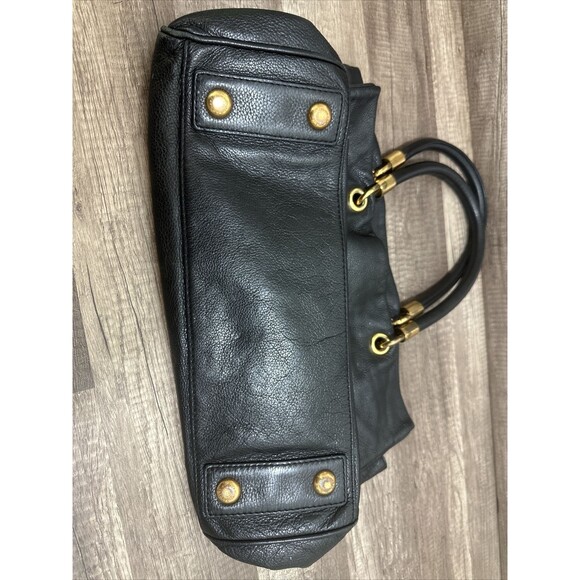 MARC BY MARC JACOBS COW LEATHER BLACK SATCHEL HANDBAG SHOULDER PURSE WOMENS - Picture 9 of 16